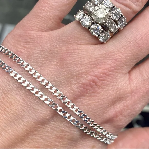 925 Sterling Silver Curb Link Cuban Chain Necklace - Picture 9 of 12